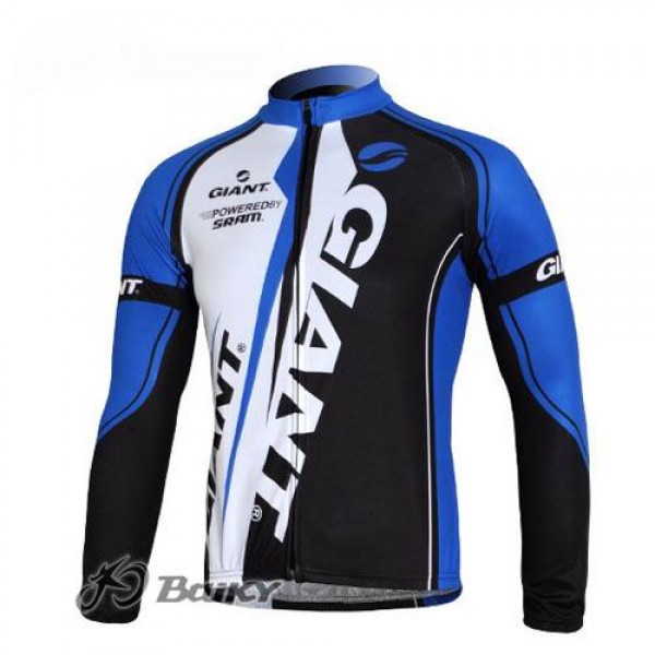 Giant Sram Pro Team Fahrradtrikot Langarm Blau Weiß Schwarz MKCV703