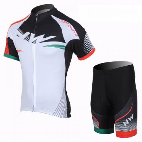 2013 Northwave Radtrikot Kurzarm und Kurz Radhose Kits Weiß Rot FRZG196